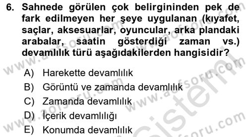 Dijital Video Kurgu Ve Efekt Dersi 2025 - 2026 Yılı Yaz Okulu Sınav Soruları 6. Soru