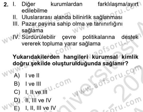 Kurumsal Kimlik Tasarımı Dersi 2023 - 2024 Yılı (Vize) Ara Sınav Soruları 2. Soru