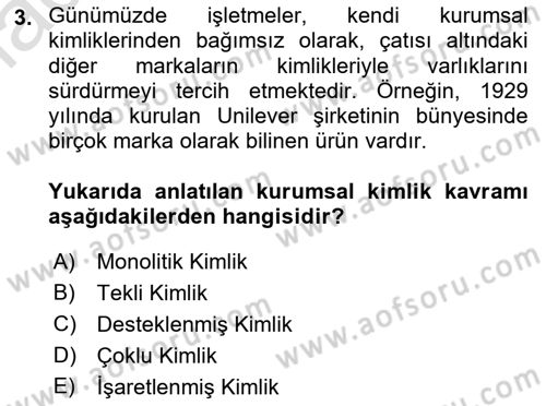 Kurumsal Kimlik Tasarımı Dersi 2023 - 2024 Yılı (Vize) Ara Sınav Soruları 3. Soru