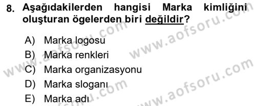 Kurumsal Kimlik Tasarımı Dersi 2023 - 2024 Yılı (Vize) Ara Sınav Soruları 8. Soru