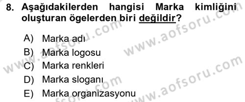Kurumsal Kimlik Tasarımı Dersi 2024 - 2025 Yılı (Vize) Ara Sınav Soruları 8. Soru