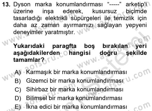 Kurumsal Kimlik Tasarımı Dersi 2024 - 2025 Yılı Yaz Okulu Sınav Soruları 13. Soru