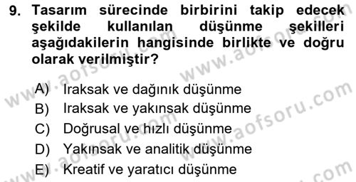 Kurumsal Kimlik Tasarımı Dersi 2024 - 2025 Yılı Yaz Okulu Sınav Soruları 9. Soru