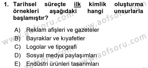 Kurumsal Kimlik Tasarımı Dersi 2025 - 2026 Yılı (Vize) Ara Sınav Soruları 1. Soru