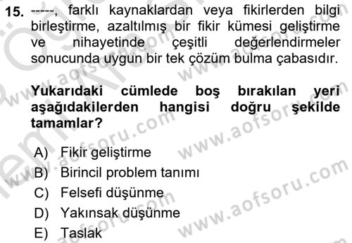 Kurumsal Kimlik Tasarımı Dersi 2025 - 2026 Yılı (Vize) Ara Sınav Soruları 15. Soru