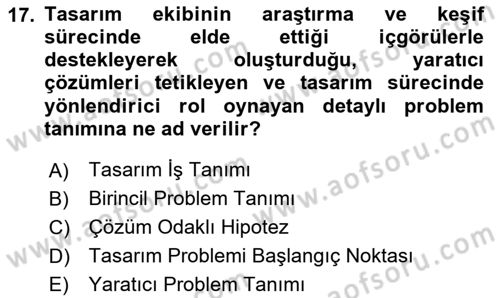 Kurumsal Kimlik Tasarımı Dersi 2025 - 2026 Yılı (Vize) Ara Sınav Soruları 17. Soru