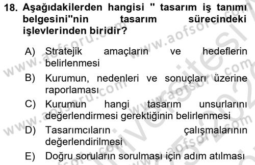 Kurumsal Kimlik Tasarımı Dersi 2025 - 2026 Yılı (Vize) Ara Sınav Soruları 18. Soru