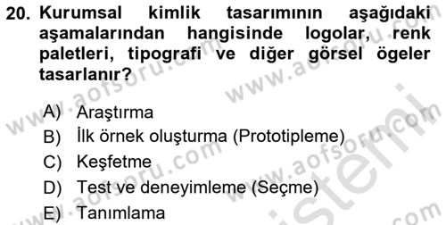 Kurumsal Kimlik Tasarımı Dersi 2025 - 2026 Yılı (Vize) Ara Sınav Soruları 20. Soru
