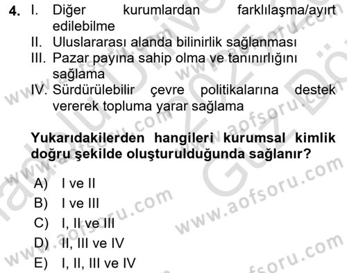 Kurumsal Kimlik Tasarımı Dersi 2025 - 2026 Yılı (Vize) Ara Sınav Soruları 4. Soru