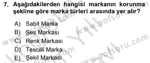 Kurumsal Kimlik Tasarımı Dersi 2025 - 2026 Yılı (Vize) Ara Sınav Soruları 7. Soru