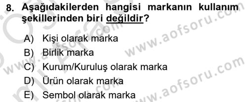 Kurumsal Kimlik Tasarımı Dersi 2025 - 2026 Yılı (Vize) Ara Sınav Soruları 8. Soru
