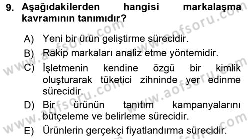 Kurumsal Kimlik Tasarımı Dersi 2025 - 2026 Yılı (Vize) Ara Sınav Soruları 9. Soru