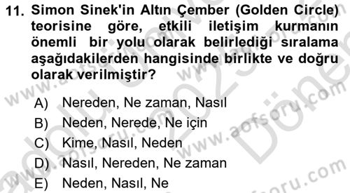 Kurumsal Kimlik Tasarımı Dersi 2025 - 2026 Yılı (Final) Dönem Sonu Sınav Soruları 11. Soru