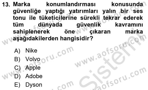 Kurumsal Kimlik Tasarımı Dersi 2025 - 2026 Yılı (Final) Dönem Sonu Sınav Soruları 13. Soru