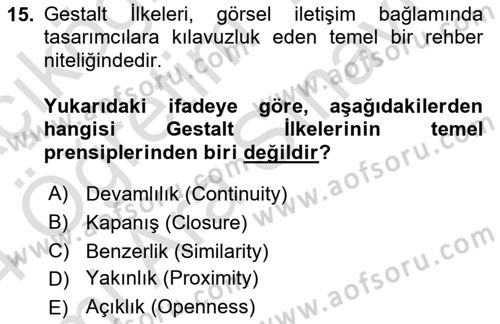 Dijital Medya Ve Arayüz Tasarımı Dersi 2023 - 2024 Yılı (Vize) Ara Sınav Soruları 15. Soru