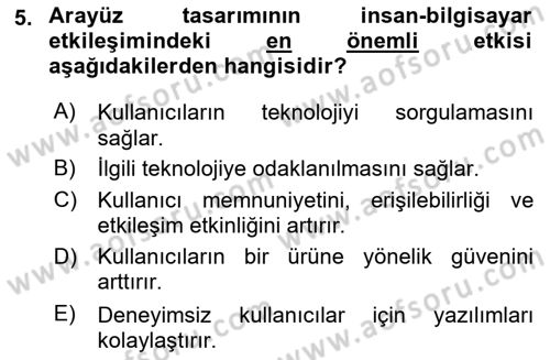 Dijital Medya Ve Arayüz Tasarımı Dersi 2023 - 2024 Yılı (Vize) Ara Sınav Soruları 5. Soru