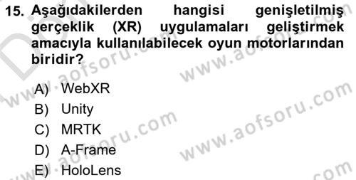 Dijital Medya Ve Arayüz Tasarımı Dersi 2023 - 2024 Yılı (Final) Dönem Sonu Sınav Soruları 15. Soru