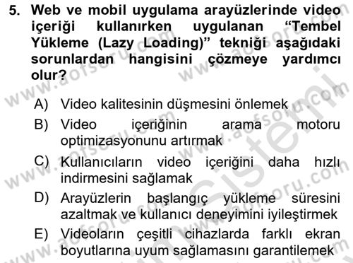 Dijital Medya Ve Arayüz Tasarımı Dersi 2023 - 2024 Yılı (Final) Dönem Sonu Sınav Soruları 5. Soru