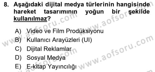 Dijital Medya Ve Arayüz Tasarımı Dersi 2023 - 2024 Yılı (Final) Dönem Sonu Sınav Soruları 8. Soru
