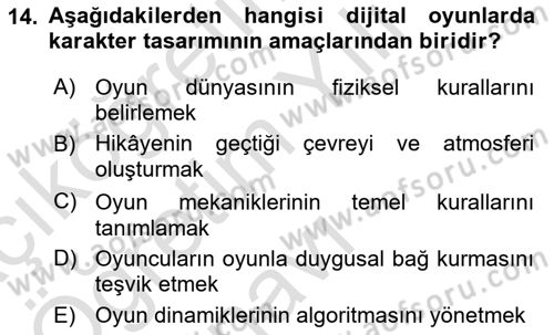 Dijital Medya Ve Arayüz Tasarımı Dersi 2023 - 2024 Yılı Yaz Okulu Sınav Soruları 14. Soru