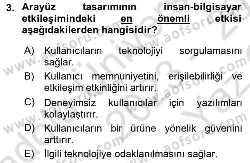 Dijital Medya Ve Arayüz Tasarımı Dersi 2023 - 2024 Yılı Yaz Okulu Sınav Soruları 3. Soru