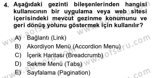 Dijital Medya Ve Arayüz Tasarımı Dersi 2023 - 2024 Yılı Yaz Okulu Sınav Soruları 4. Soru