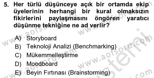 Dijital Medya Ve Arayüz Tasarımı Dersi 2023 - 2024 Yılı Yaz Okulu Sınav Soruları 5. Soru