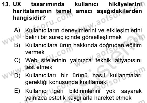 Dijital Medya Ve Arayüz Tasarımı Dersi 2024 - 2025 Yılı (Vize) Ara Sınav Soruları 13. Soru