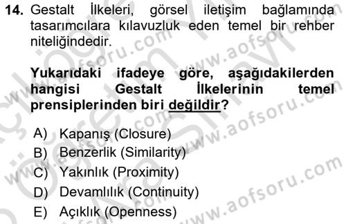 Dijital Medya Ve Arayüz Tasarımı Dersi 2024 - 2025 Yılı (Vize) Ara Sınav Soruları 14. Soru