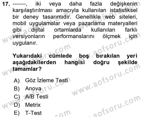 Dijital Medya Ve Arayüz Tasarımı Dersi 2024 - 2025 Yılı (Vize) Ara Sınav Soruları 17. Soru