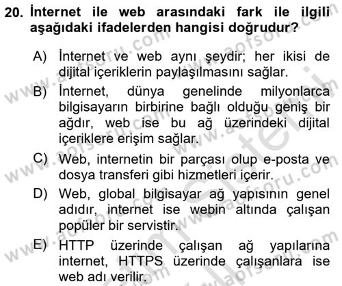 Dijital Medya Ve Arayüz Tasarımı Dersi 2024 - 2025 Yılı (Vize) Ara Sınav Soruları 20. Soru