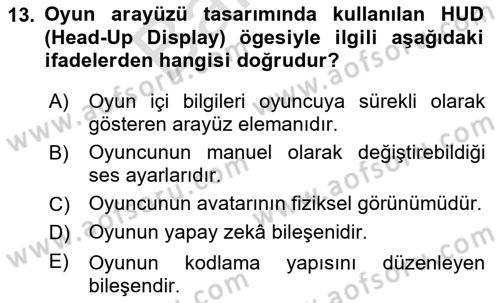 Dijital Medya Ve Arayüz Tasarımı Dersi 2024 - 2025 Yılı (Final) Dönem Sonu Sınav Soruları 13. Soru