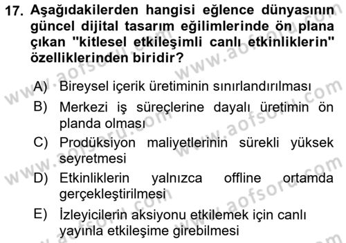 Dijital Medya Ve Arayüz Tasarımı Dersi 2024 - 2025 Yılı (Final) Dönem Sonu Sınav Soruları 17. Soru