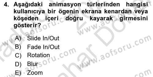 Dijital Medya Ve Arayüz Tasarımı Dersi 2024 - 2025 Yılı (Final) Dönem Sonu Sınav Soruları 4. Soru