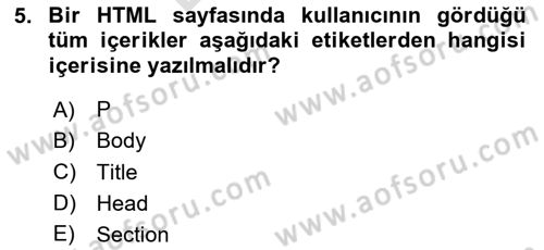 Dijital Medya Ve Arayüz Tasarımı Dersi 2024 - 2025 Yılı (Final) Dönem Sonu Sınav Soruları 5. Soru