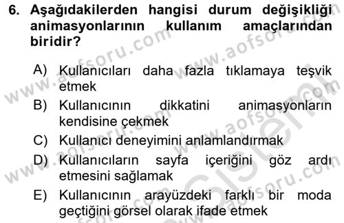 Dijital Medya Ve Arayüz Tasarımı Dersi 2024 - 2025 Yılı (Final) Dönem Sonu Sınav Soruları 6. Soru