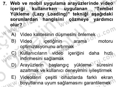Dijital Medya Ve Arayüz Tasarımı Dersi 2024 - 2025 Yılı (Final) Dönem Sonu Sınav Soruları 7. Soru