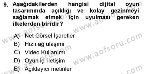 Dijital Medya Ve Arayüz Tasarımı Dersi 2024 - 2025 Yılı (Final) Dönem Sonu Sınav Soruları 9. Soru