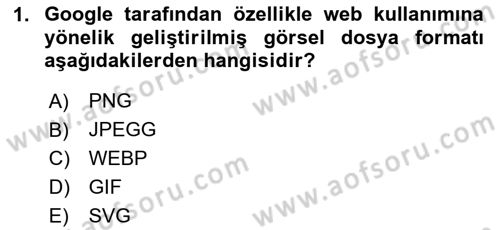 Dijital Medya Ve Arayüz Tasarımı Dersi 2024 - 2025 Yılı Yaz Okulu Sınav Soruları 1. Soru