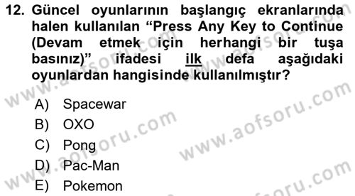 Dijital Medya Ve Arayüz Tasarımı Dersi 2024 - 2025 Yılı Yaz Okulu Sınav Soruları 12. Soru