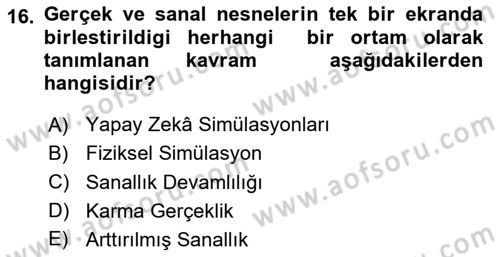 Dijital Medya Ve Arayüz Tasarımı Dersi 2024 - 2025 Yılı Yaz Okulu Sınav Soruları 16. Soru