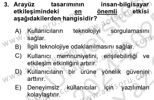 Dijital Medya Ve Arayüz Tasarımı Dersi 2024 - 2025 Yılı Yaz Okulu Sınav Soruları 3. Soru