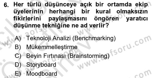 Dijital Medya Ve Arayüz Tasarımı Dersi 2024 - 2025 Yılı Yaz Okulu Sınav Soruları 6. Soru
