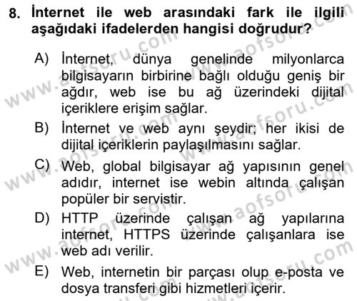 Dijital Medya Ve Arayüz Tasarımı Dersi 2024 - 2025 Yılı Yaz Okulu Sınav Soruları 8. Soru