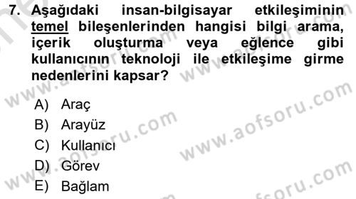 Dijital Medya Ve Arayüz Tasarımı Dersi 2025 - 2026 Yılı (Vize) Ara Sınav Soruları 7. Soru