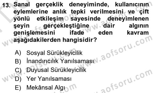 Dijital Medya Ve Arayüz Tasarımı Dersi 2025 - 2026 Yılı (Final) Dönem Sonu Sınav Soruları 13. Soru