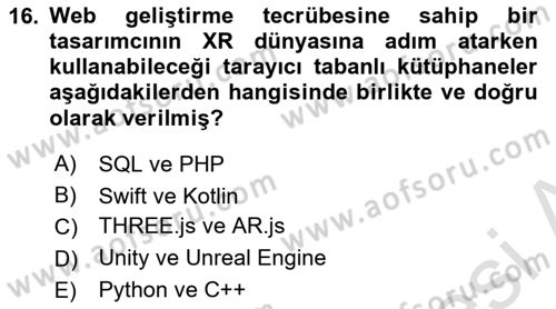 Dijital Medya Ve Arayüz Tasarımı Dersi 2025 - 2026 Yılı (Final) Dönem Sonu Sınav Soruları 16. Soru