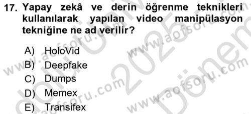 Dijital Medya Ve Arayüz Tasarımı Dersi 2025 - 2026 Yılı (Final) Dönem Sonu Sınav Soruları 17. Soru