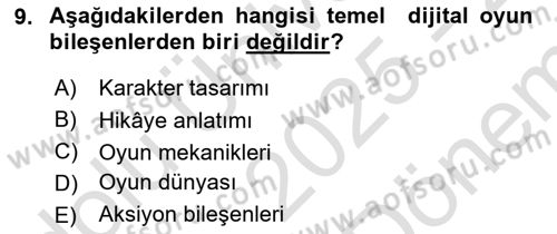 Dijital Medya Ve Arayüz Tasarımı Dersi 2025 - 2026 Yılı (Final) Dönem Sonu Sınav Soruları 9. Soru
