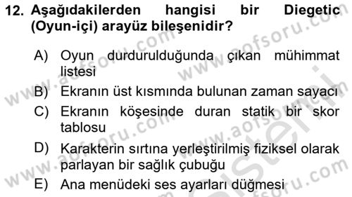 Dijital Medya Ve Arayüz Tasarımı Dersi 2025 - 2026 Yılı Yaz Okulu Sınav Soruları 12. Soru